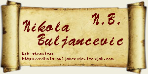 Nikola Buljančević vizit kartica